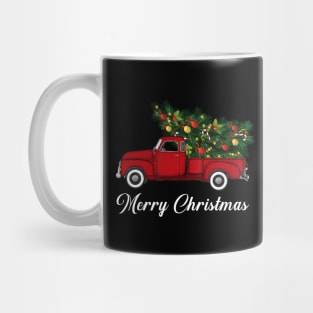 Merry Christmas Retro Vintage Red Truck Mug